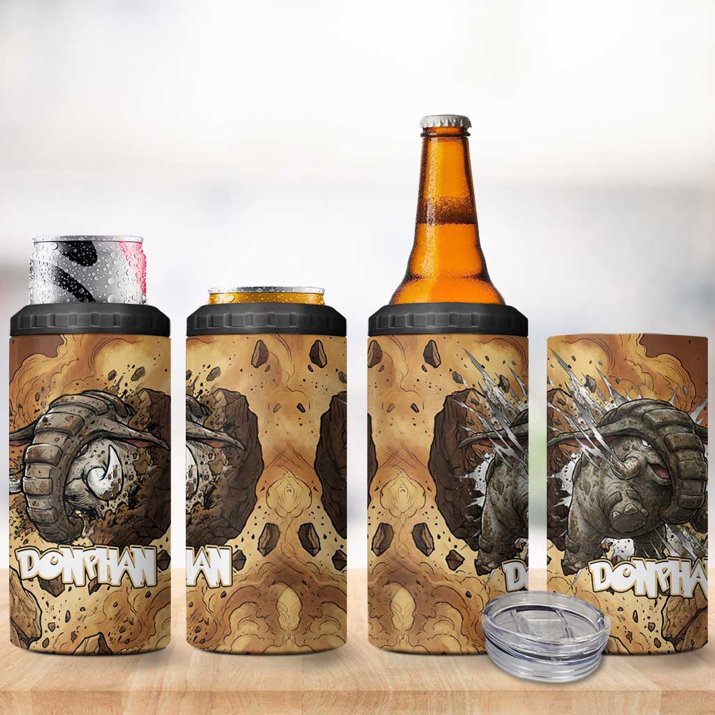 Donphan 4 in 1 Can Cooler Tumbler Explosive Earthquake Comic Art