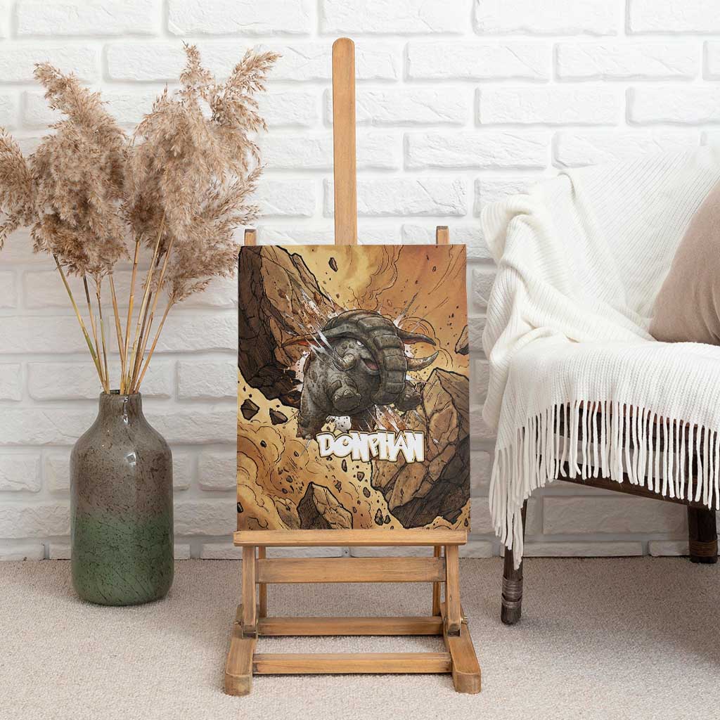 Donphan Canvas Wall Art Explosive Earthquake Comic Art