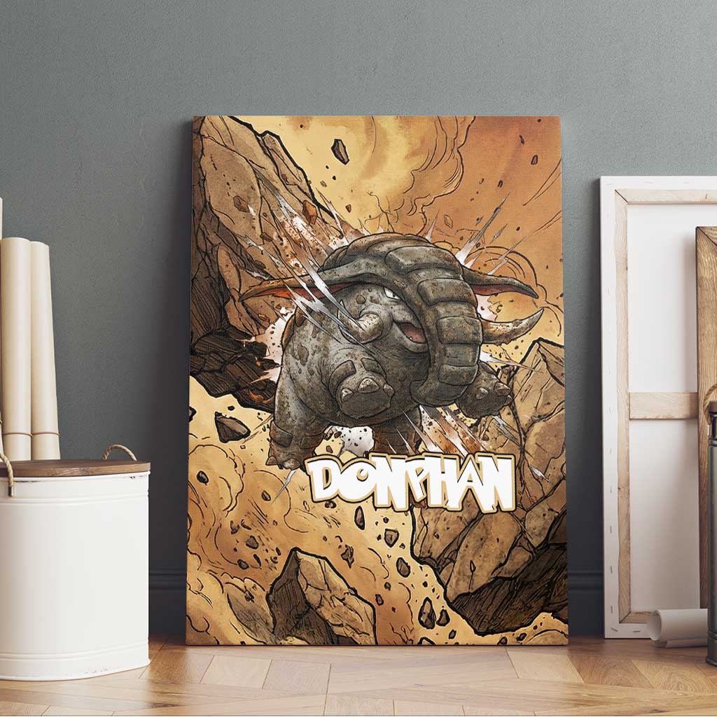 Donphan Canvas Wall Art Explosive Earthquake Comic Art