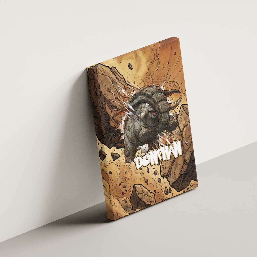 Donphan Canvas Wall Art Explosive Earthquake Comic Art