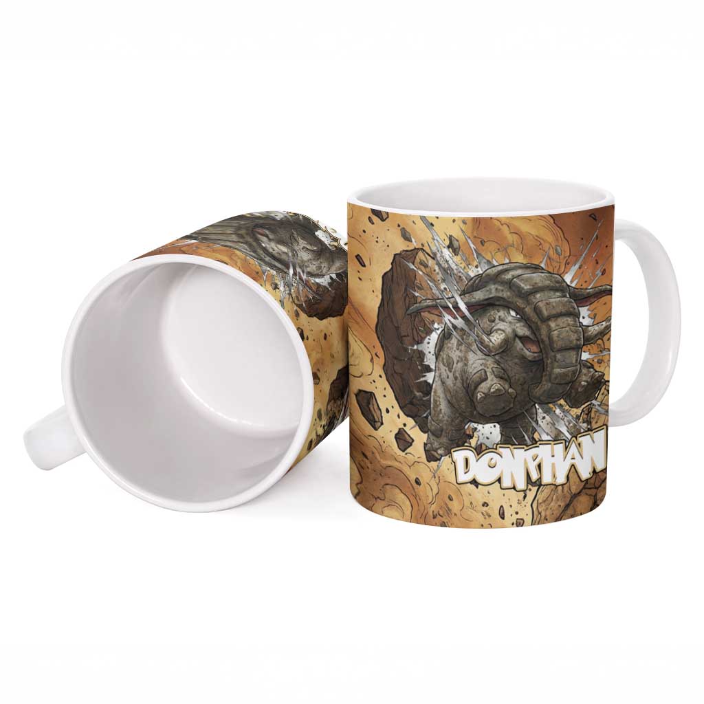 Donphan Ceramic Mug Explosive Earthquake Comic Art