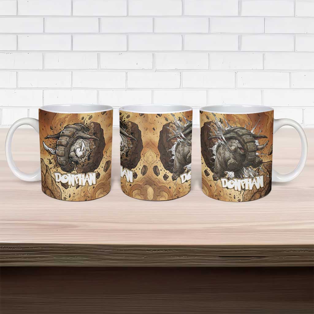 Donphan Ceramic Mug Explosive Earthquake Comic Art
