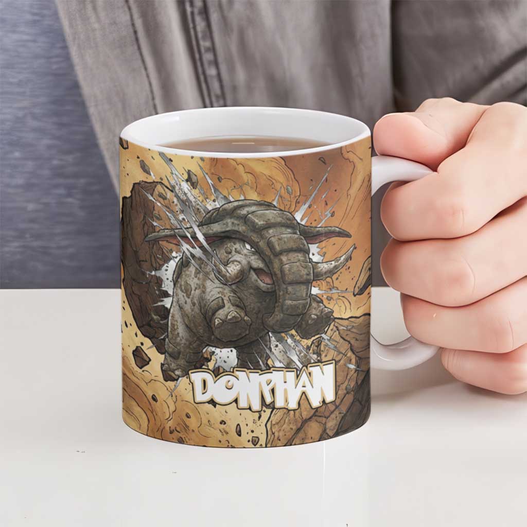 Donphan Ceramic Mug Explosive Earthquake Comic Art