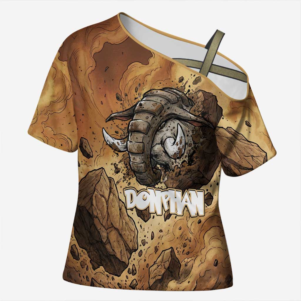 Donphan Cross Shoulder Shirt Explosive Earthquake Comic Art