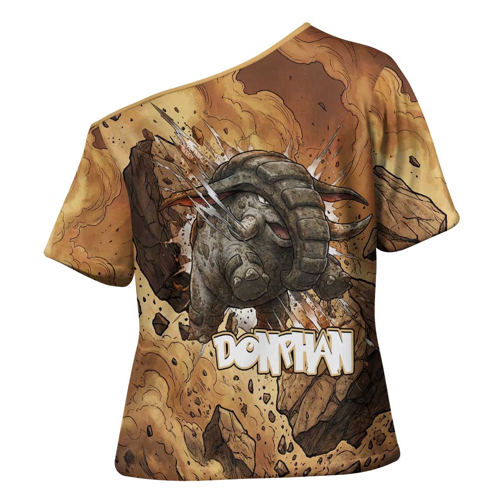 Donphan Cross Shoulder Shirt Explosive Earthquake Comic Art