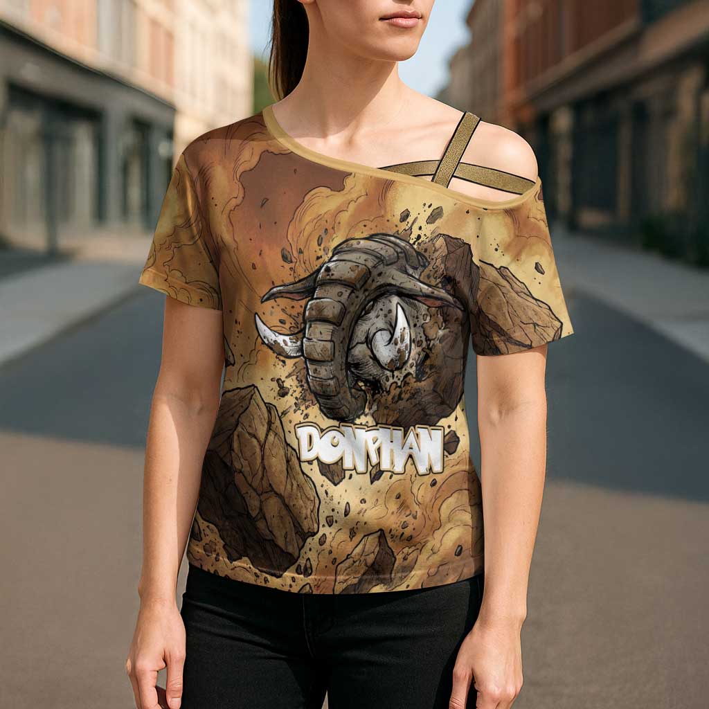 Donphan Cross Shoulder Shirt Explosive Earthquake Comic Art