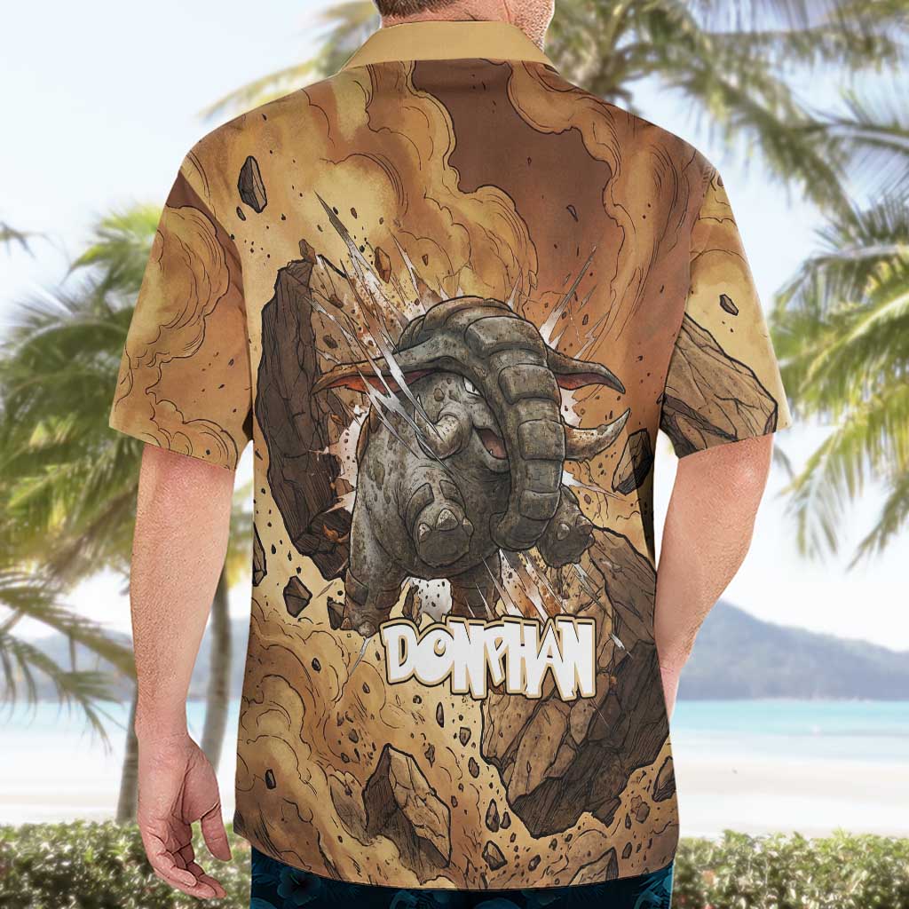 Donphan Hawaiian Shirt Explosive Earthquake Comic Art