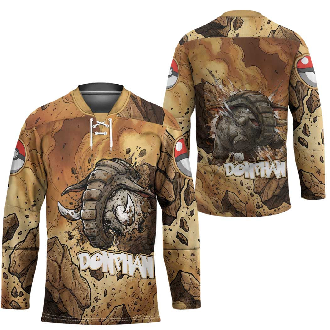 Donphan Hockey Jersey Explosive Earthquake Comic Art