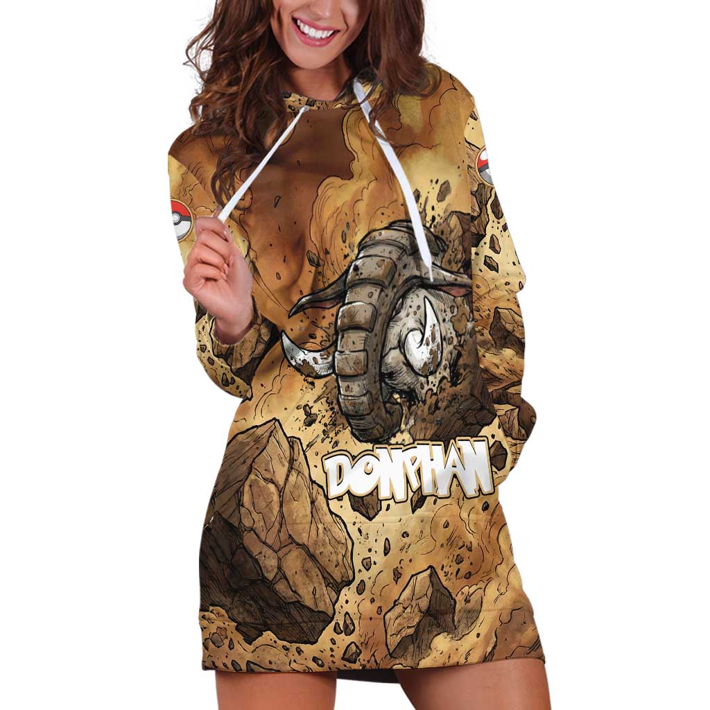 Donphan Hoodie Dress Explosive Earthquake Comic Art