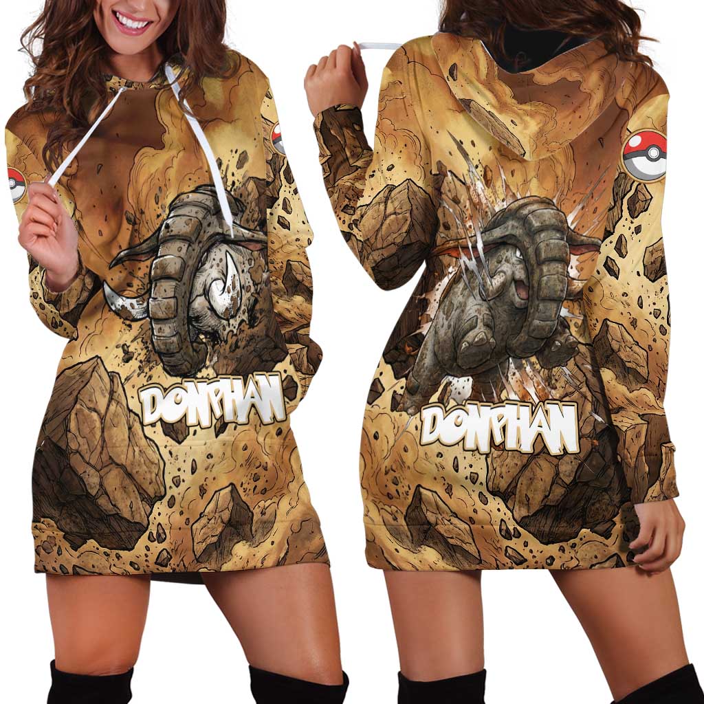 Donphan Hoodie Dress Explosive Earthquake Comic Art
