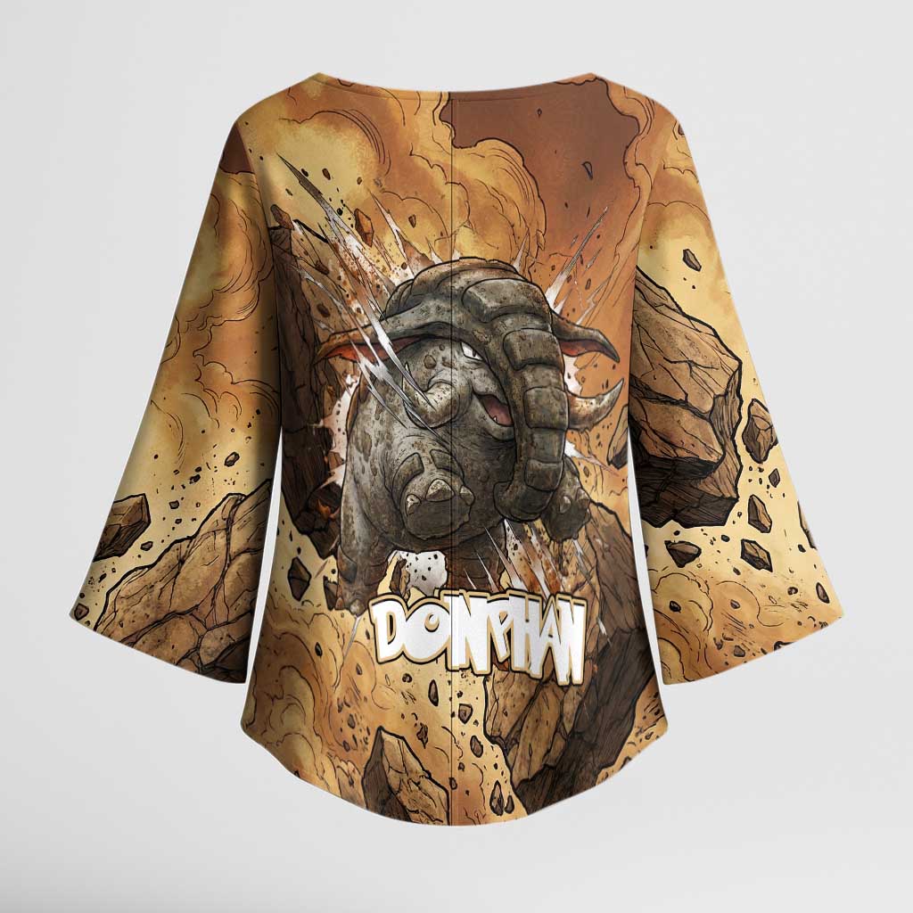 Donphan Kimono Sleeve Blouse Explosive Earthquake Comic Art