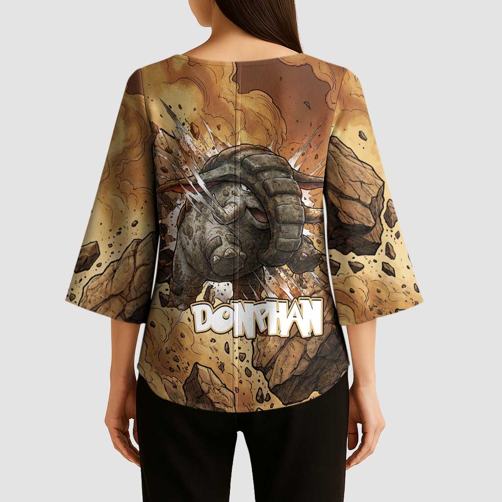 Donphan Kimono Sleeve Blouse Explosive Earthquake Comic Art