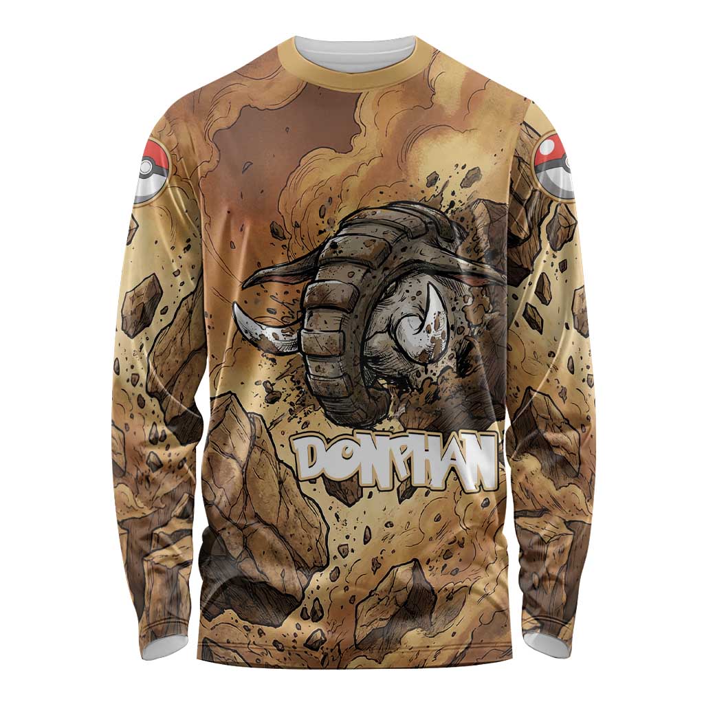 Donphan Long Sleeve Shirt Explosive Earthquake Comic Art