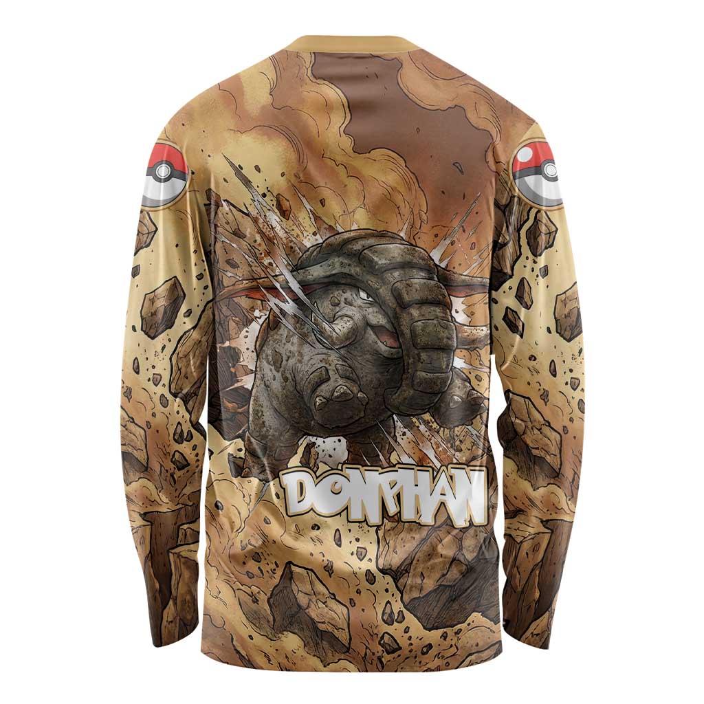Donphan Long Sleeve Shirt Explosive Earthquake Comic Art