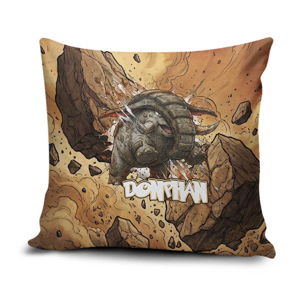 Donphan Pillow Cover Explosive Earthquake Comic Art