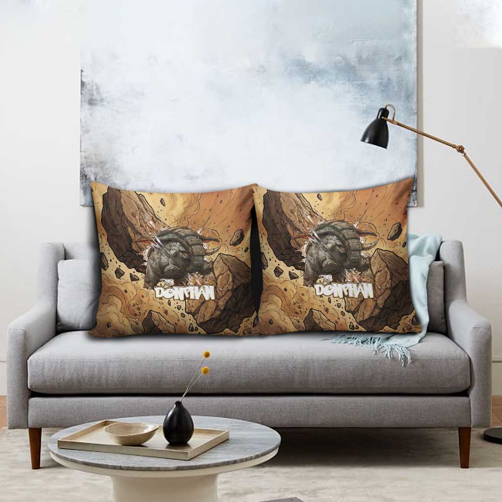 Donphan Pillow Cover Explosive Earthquake Comic Art