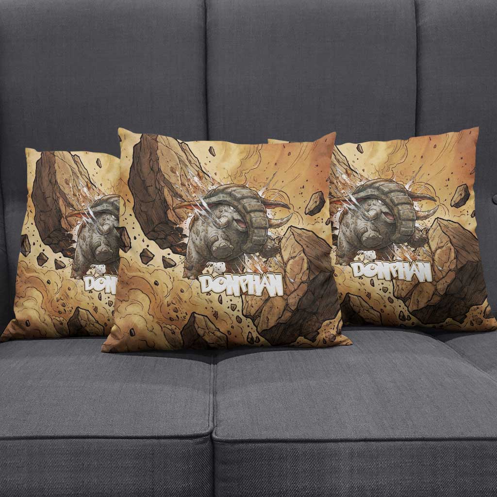 Donphan Pillow Cover Explosive Earthquake Comic Art