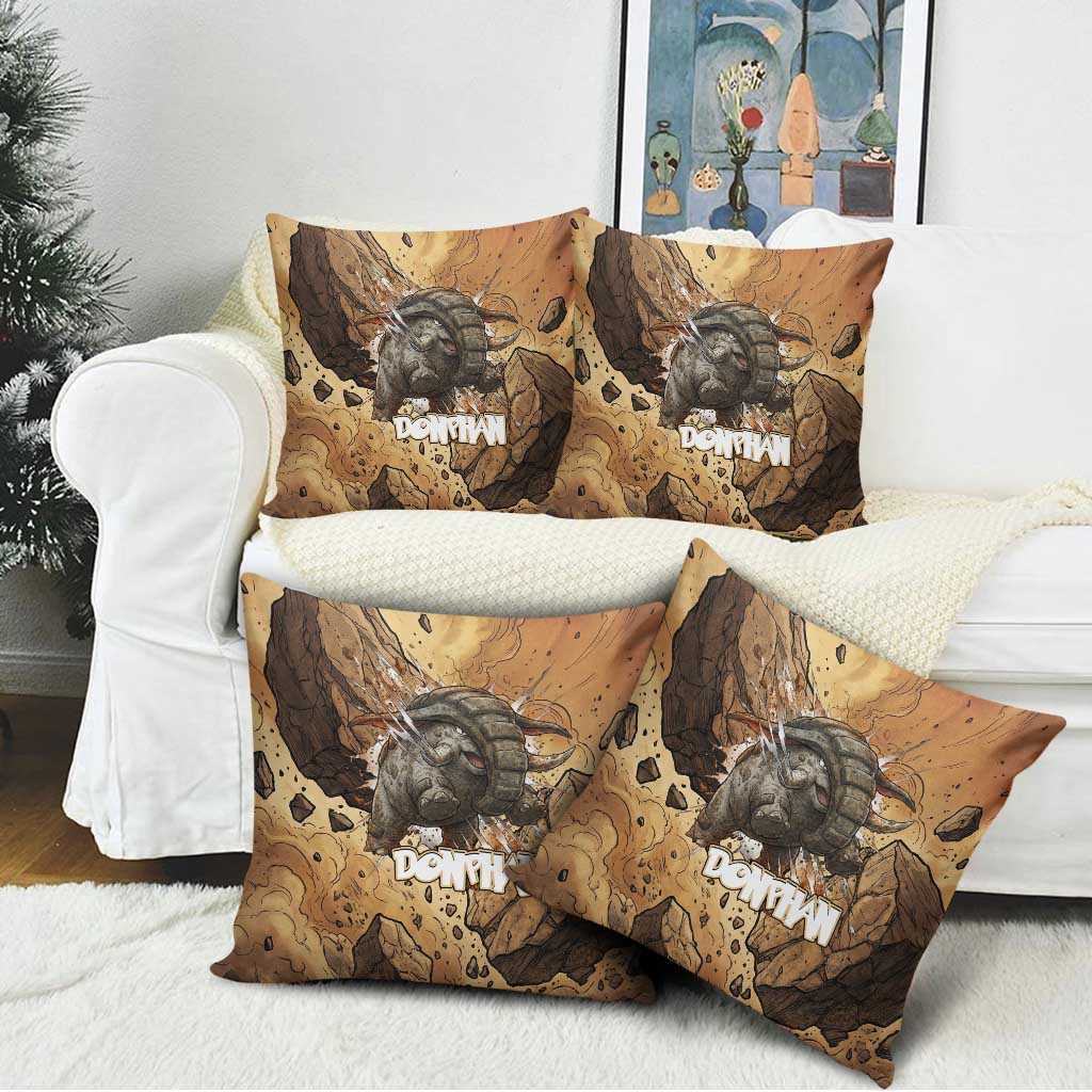 Donphan Pillow Cover Explosive Earthquake Comic Art