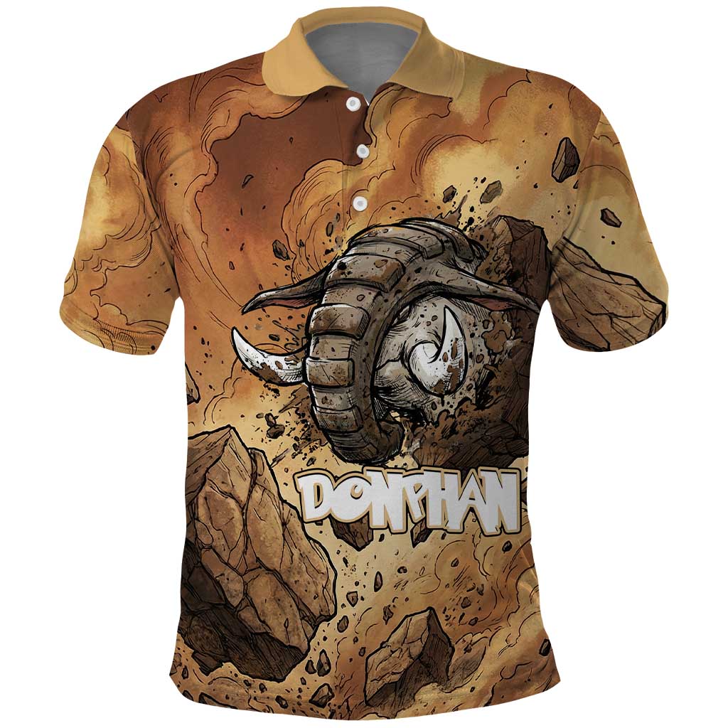 Donphan Polo Shirt Explosive Earthquake Comic Art