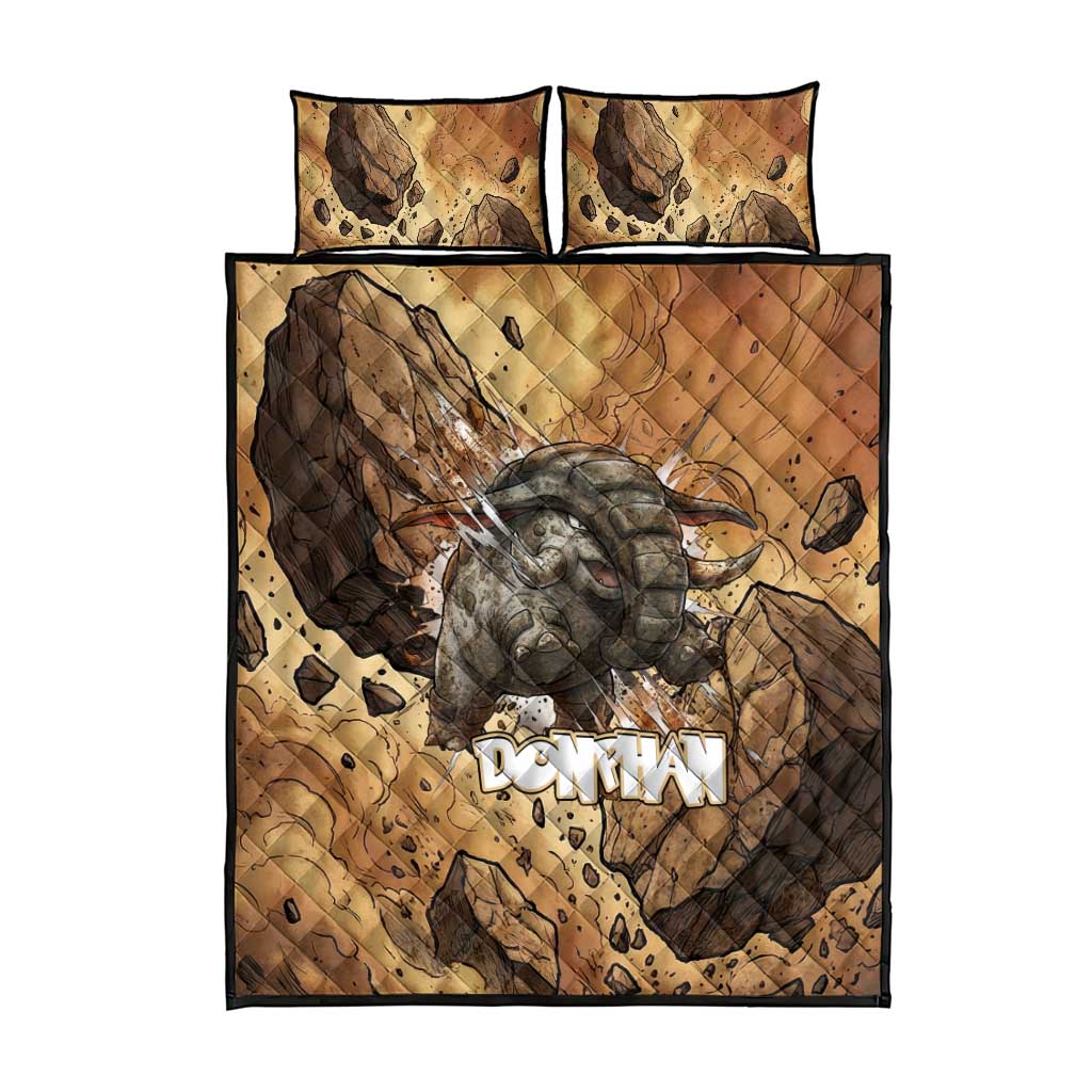Donphan Quilt Bed Set Explosive Earthquake Comic Art