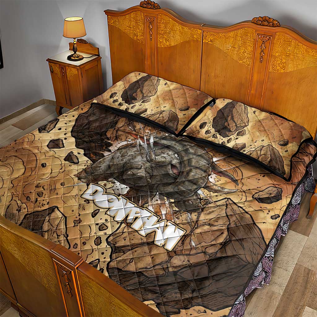 Donphan Quilt Bed Set Explosive Earthquake Comic Art