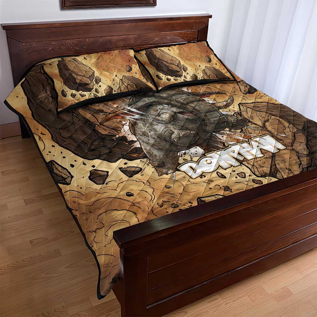 Donphan Quilt Bed Set Explosive Earthquake Comic Art
