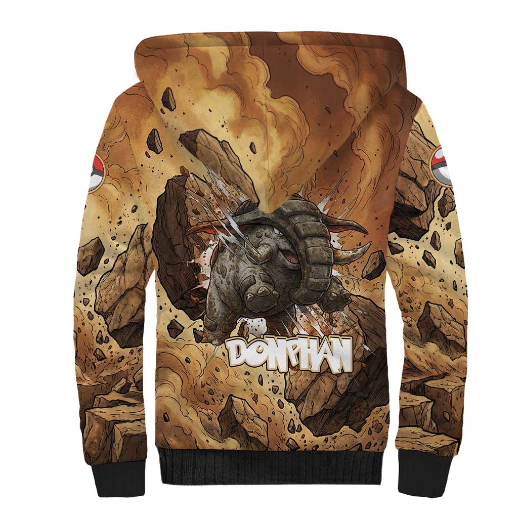 Donphan Sherpa Hoodie Explosive Earthquake Comic Art