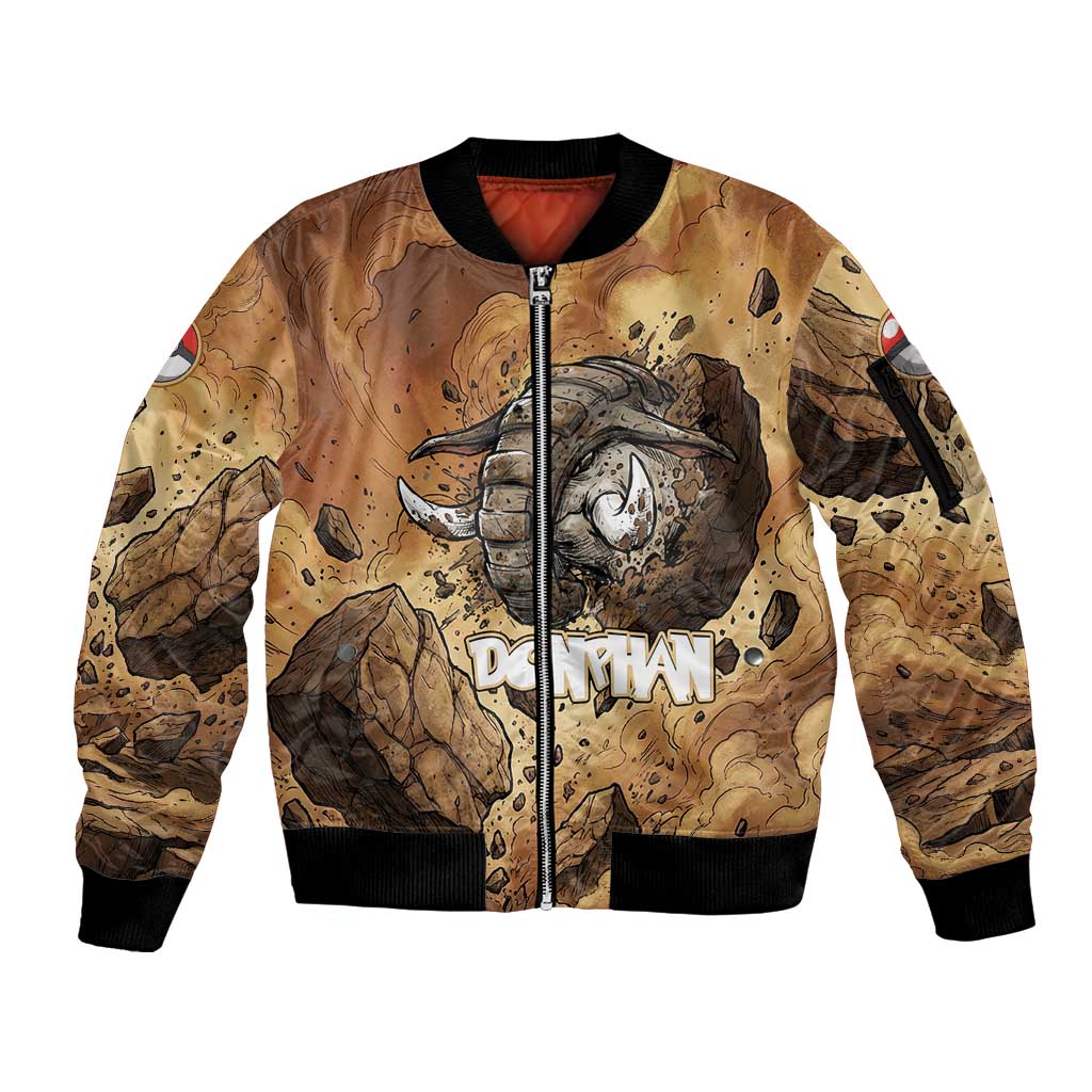 Donphan Sleeve Zip Bomber Jacket Explosive Earthquake Comic Art