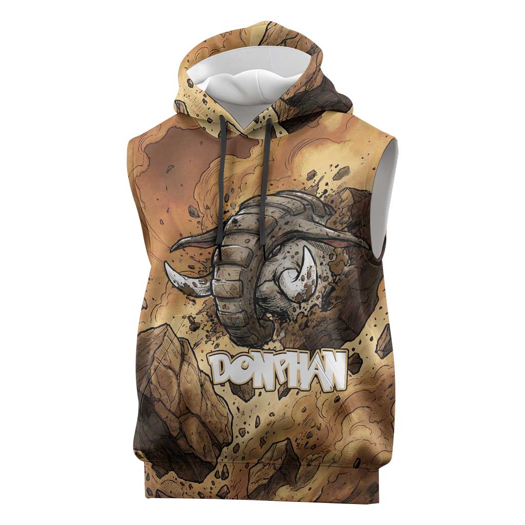 Donphan Sleeveless Hoodie Explosive Earthquake Comic Art