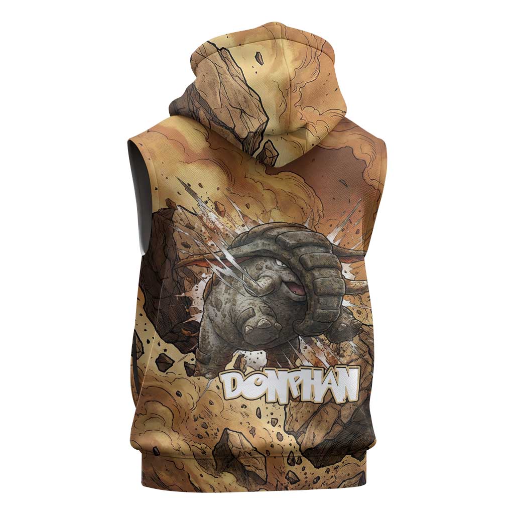 Donphan Sleeveless Hoodie Explosive Earthquake Comic Art