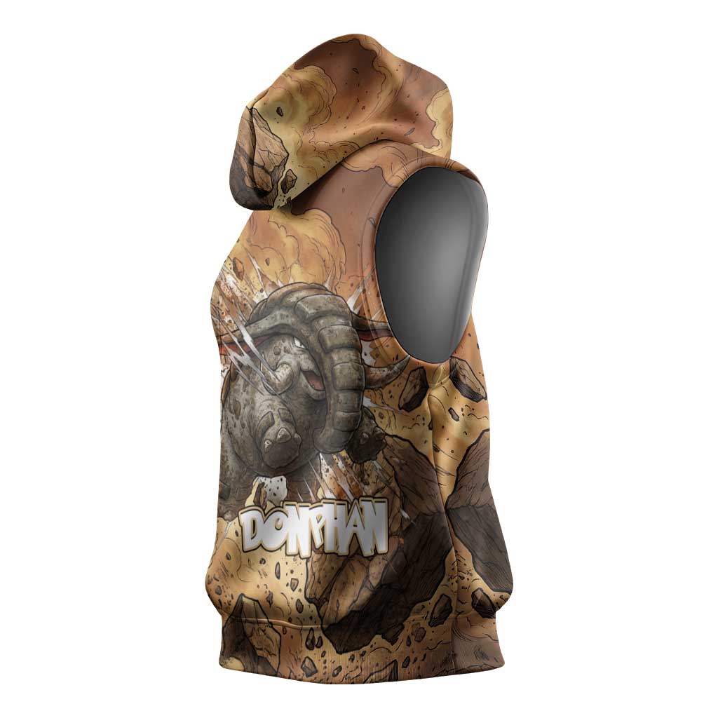 Donphan Sleeveless Hoodie Explosive Earthquake Comic Art