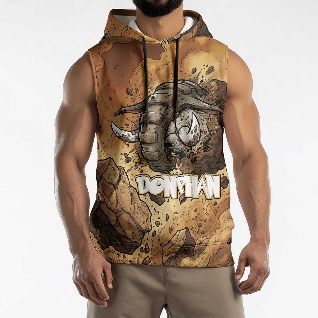 Donphan Sleeveless Hoodie Explosive Earthquake Comic Art