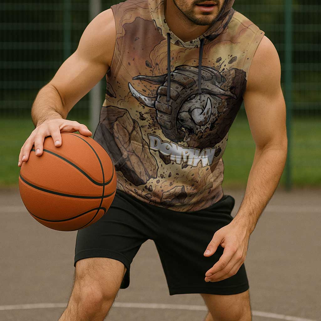 Donphan Sleeveless Hoodie Explosive Earthquake Comic Art