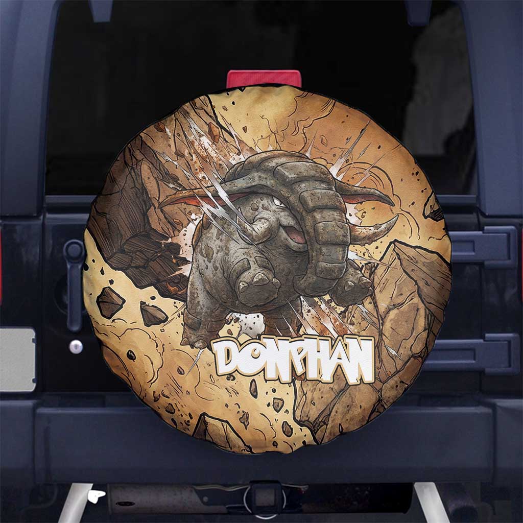Donphan Spare Tire Cover Explosive Earthquake Comic Art
