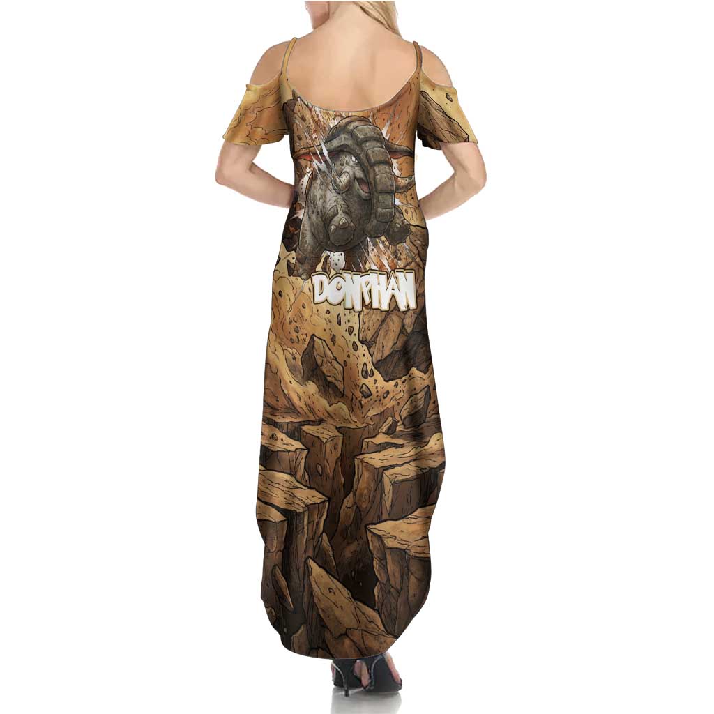 Donphan Summer Maxi Dress Explosive Earthquake Comic Art