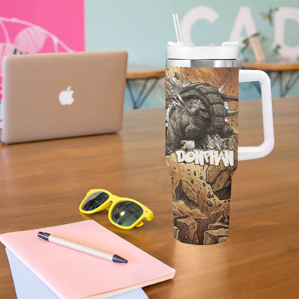 Donphan Tumbler With Handle Explosive Earthquake Comic Art