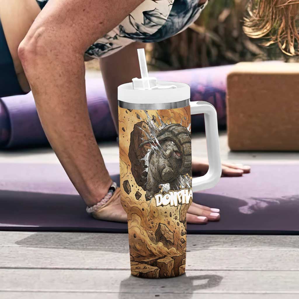Donphan Tumbler With Handle Explosive Earthquake Comic Art