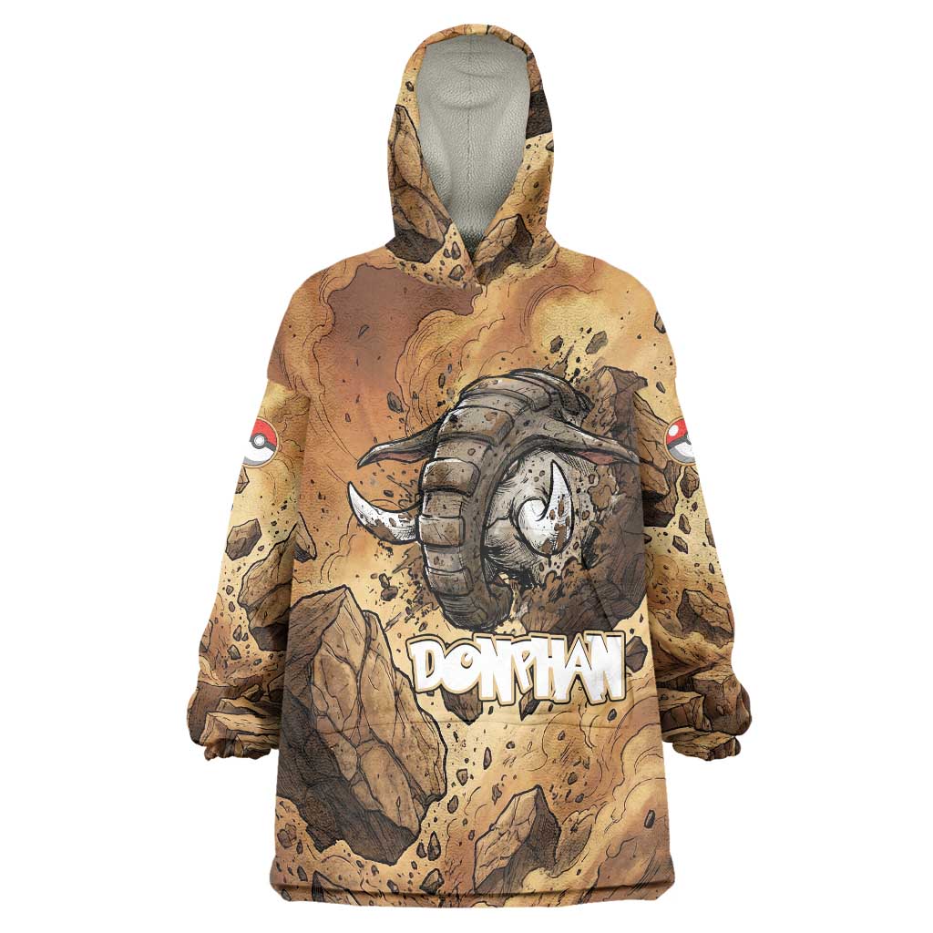 Donphan Wearable Blanket Hoodie Explosive Earthquake Comic Art