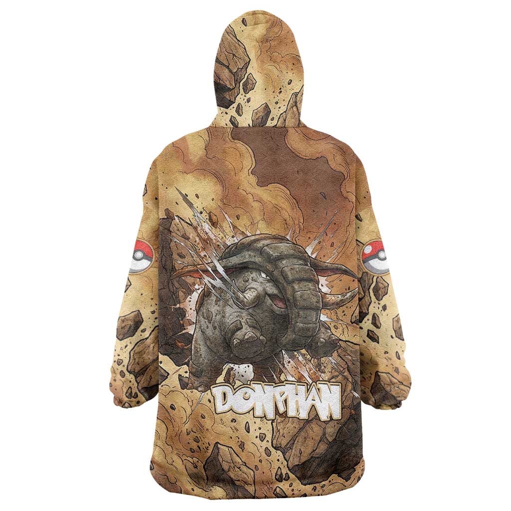 Donphan Wearable Blanket Hoodie Explosive Earthquake Comic Art
