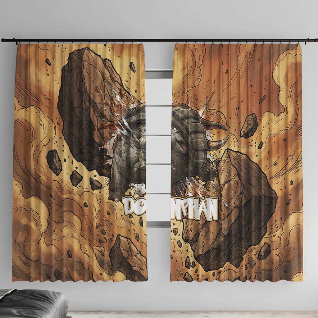 Donphan Window Curtain Explosive Earthquake Comic Art