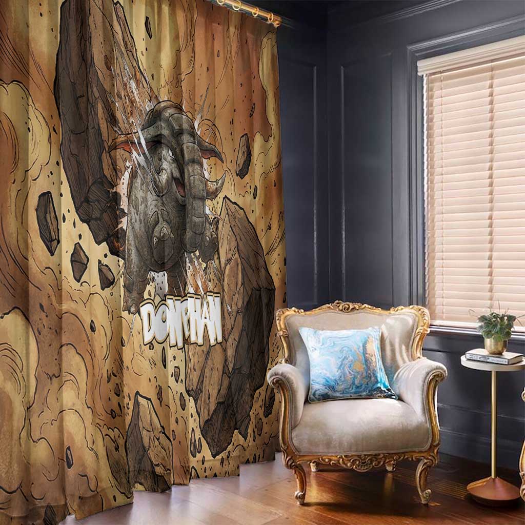 Donphan Window Curtain Explosive Earthquake Comic Art