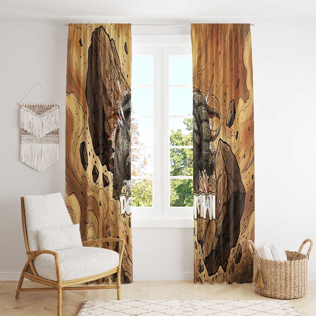 Donphan Window Curtain Explosive Earthquake Comic Art