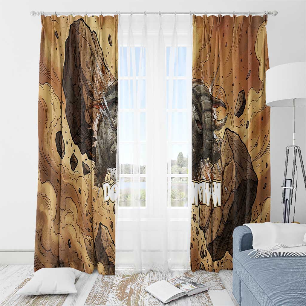 Donphan Window Curtain Explosive Earthquake Comic Art
