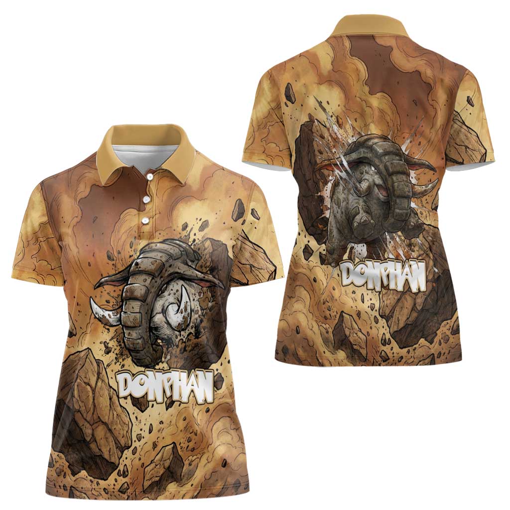 Donphan Women Polo Shirt Explosive Earthquake Comic Art