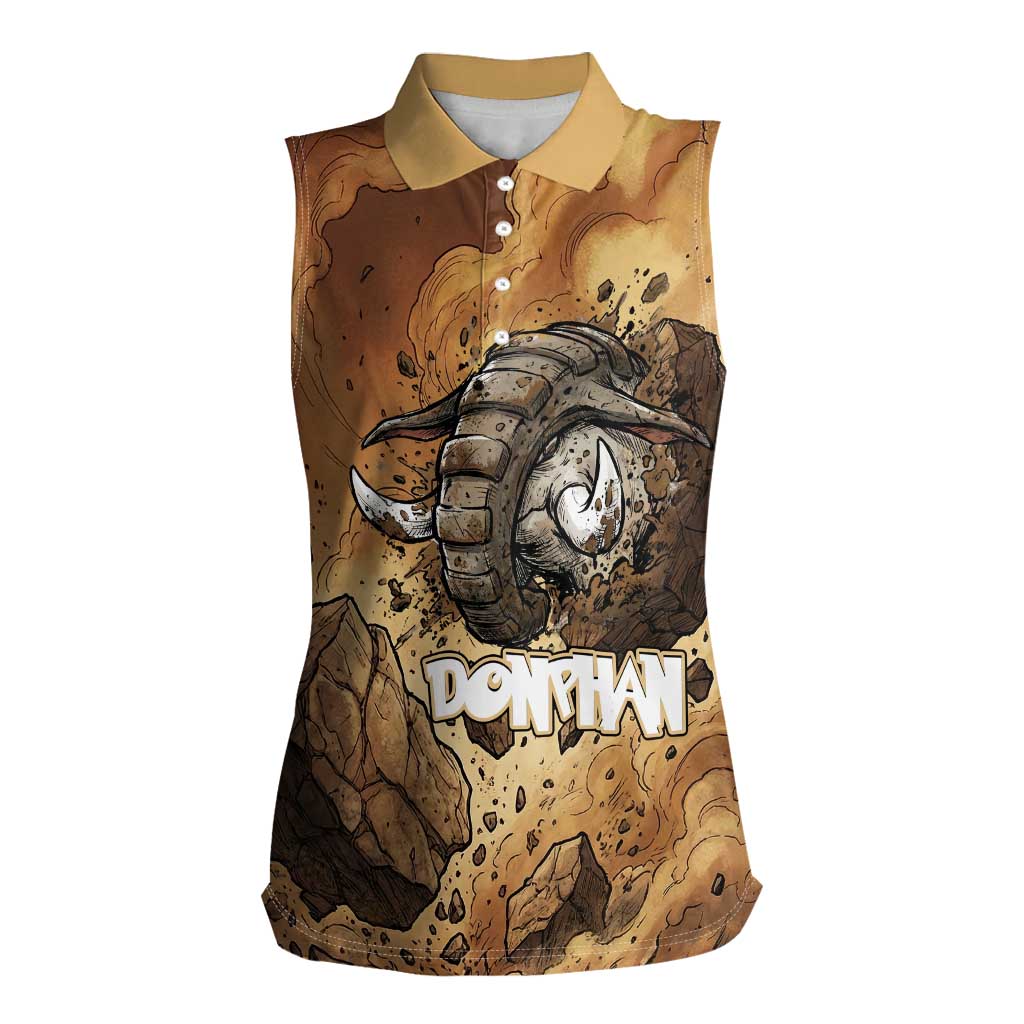 Donphan Women Sleeveless Polo Shirt Explosive Earthquake Comic Art
