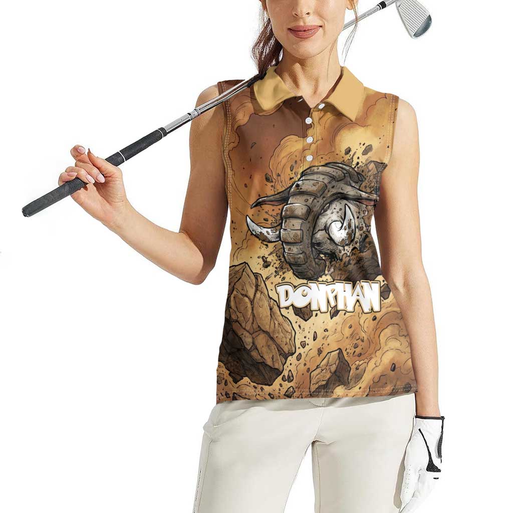 Donphan Women Sleeveless Polo Shirt Explosive Earthquake Comic Art