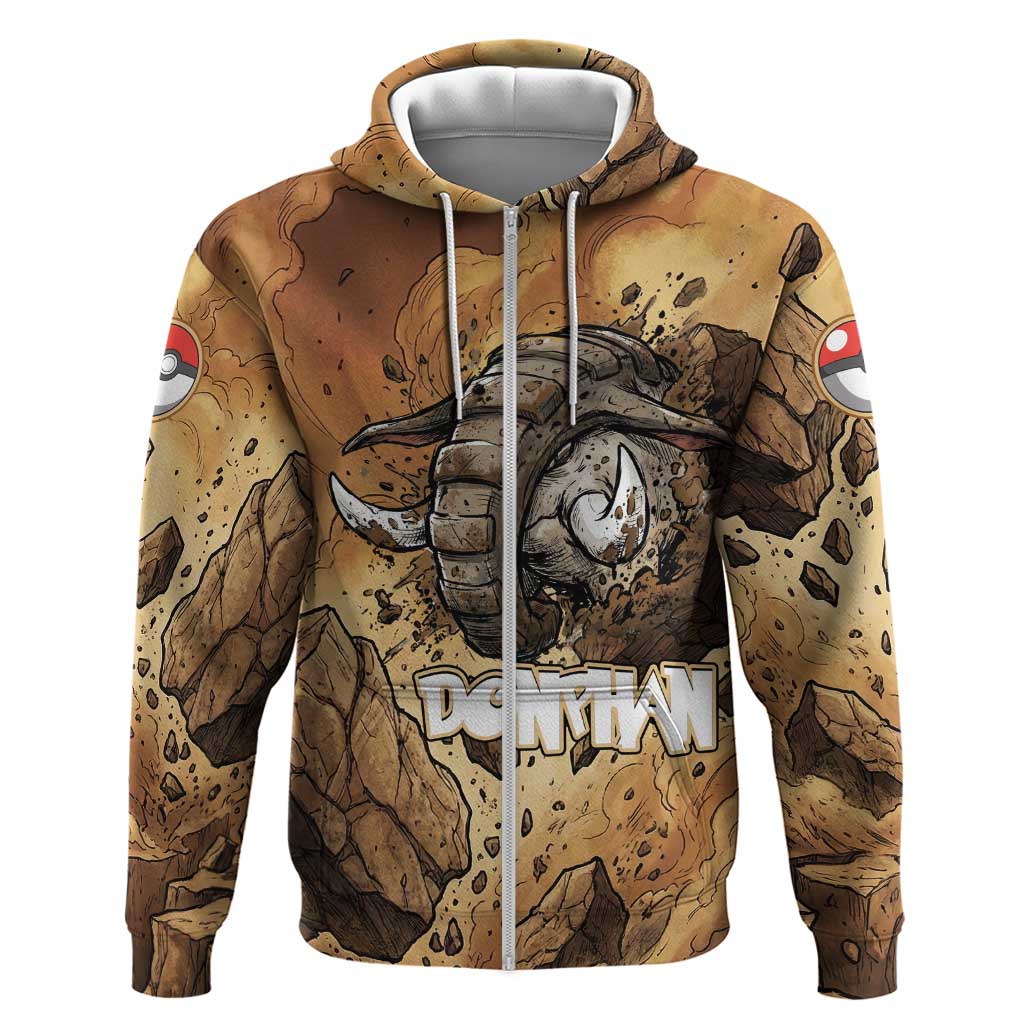 Donphan Zip Hoodie Explosive Earthquake Comic Art