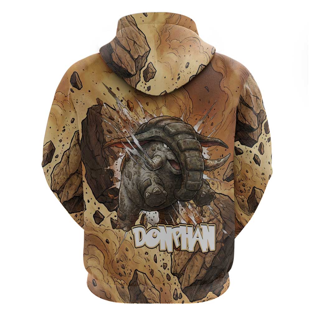 Donphan Zip Hoodie Explosive Earthquake Comic Art