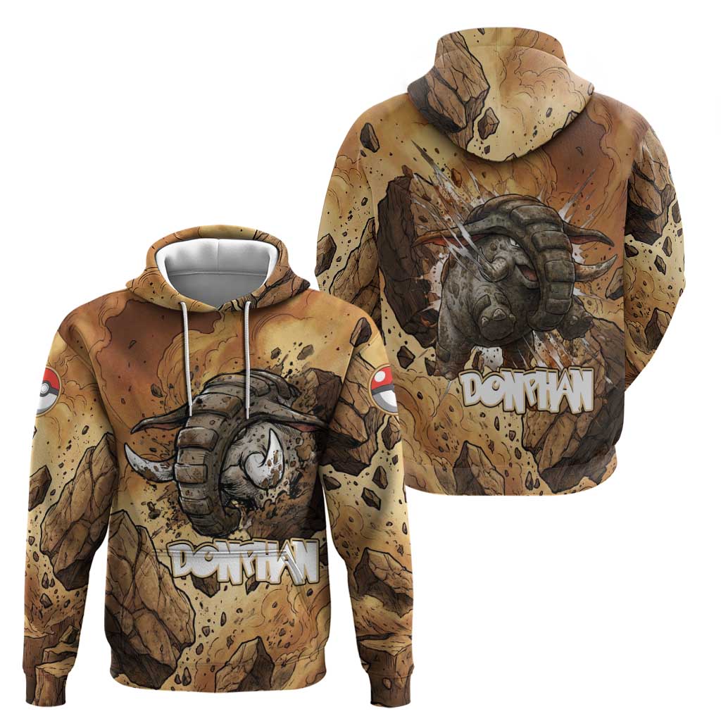 Donphan Zip Hoodie Explosive Earthquake Comic Art