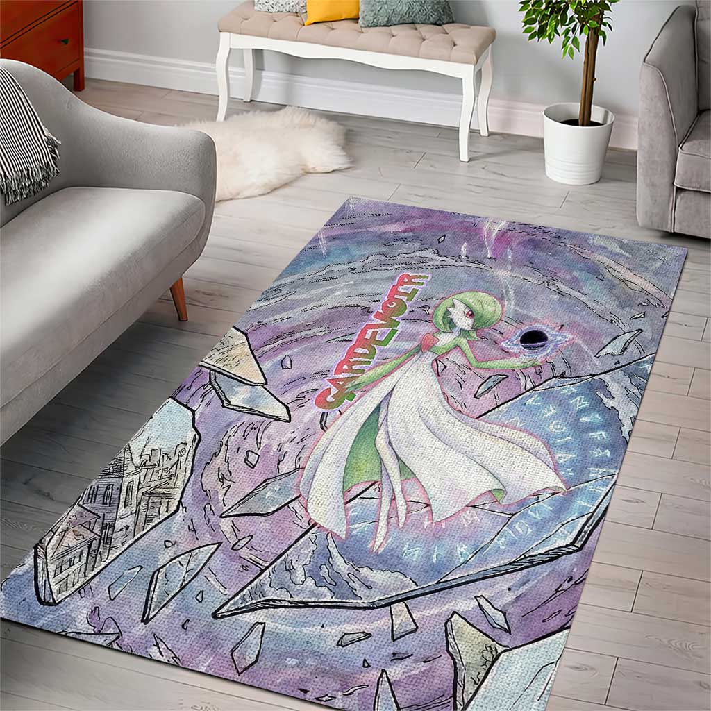 Gardevoir Area Rug Shattered Crystal Galaxy Art